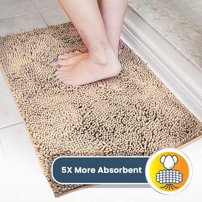Muddy Mat® Original Dog Door Mat for Muddy Paws, Super Absorbent Microfiber, Non-Slip Washable Pet Rug, Quick Dry Chenille Entryway Carpet, Machine Washable Indoor Outdoor mat, Beige 36"x120"