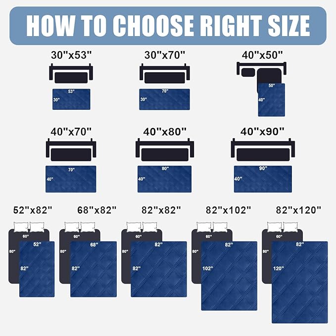 Smiry Waterproof Dog Bed Cover Blanket 52x82, Soft Reversible Pet Blanket, Washable Leakproof Cats Dogs Couch Cover for Sofa, Couch, Furniture, Lattice, Navy/Navy