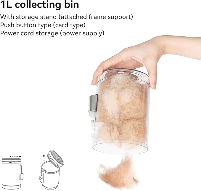 Neakasa 5 in 1 P0 Pro Dog Grooming Vacuum with Stand, 6.6lbs Lightweight Pet Grooming Kit, Low-Noise Dog Clippers & Shedding Remover for Dogs and Cats