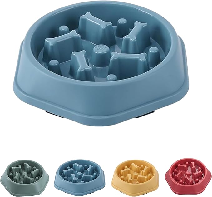 Slow Feeder Dog Food Bowl – Interactive Dog Food Dish for Breeds, Bowl Designed to Slow Eating, Promotes Healthy Digestion and Prevents Bloat, Ideal for Cats and Dogs