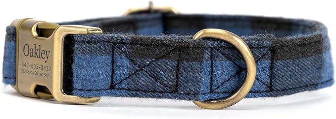 Personalized Dog Collar with Name and Phone Number Engraved,Adjustable Custom Puppy Collar,Organic Cotton Pet Collar for Small Medium Large Boy Girl Dogs