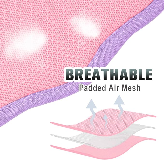 BARKBAY No Pull Dog Harness Large Reflective Dog Harness with Front Clip and Easy Control Handle for Walking Training Running with ID tag Pocket(Baby Pink & Violet Purple,XL)