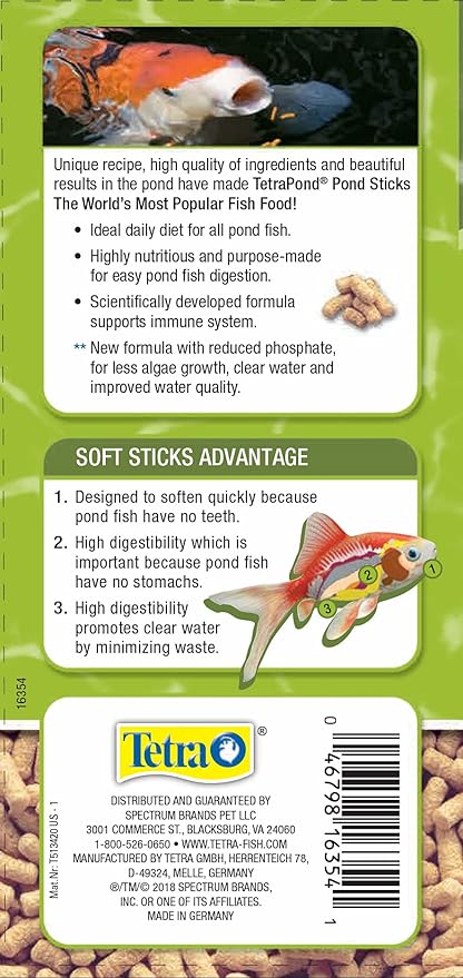 Tetra Pond Sticks, Fish Food, for Goldfish and Koi, 3.53 Ounces | Pack of 2 | Healthy Nutrition