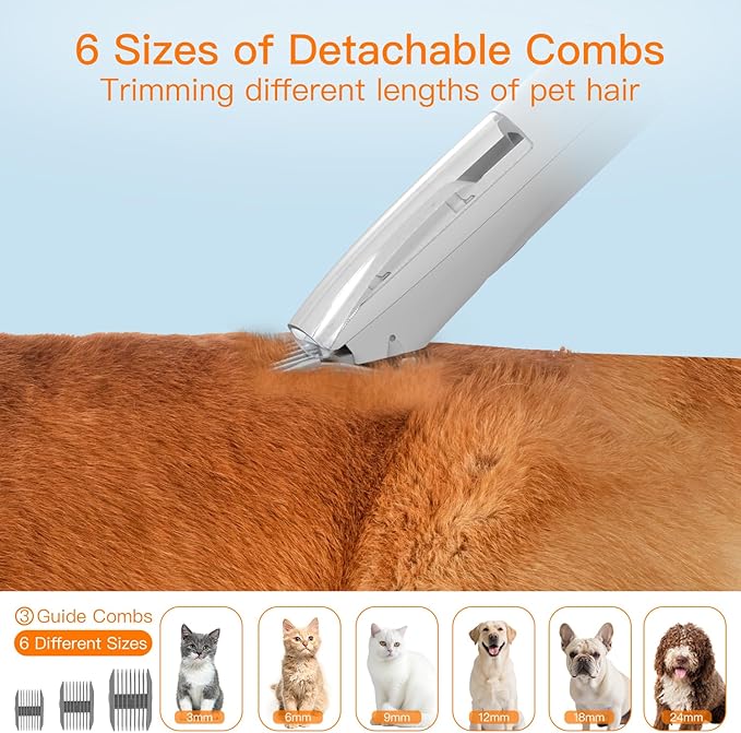 AIRROBO Dog Grooming Vacuum Kit,12000Pa Strong Pet Vacuum for Shedding,Grooming Hai,Quiet,PG100,2L Large Capacity