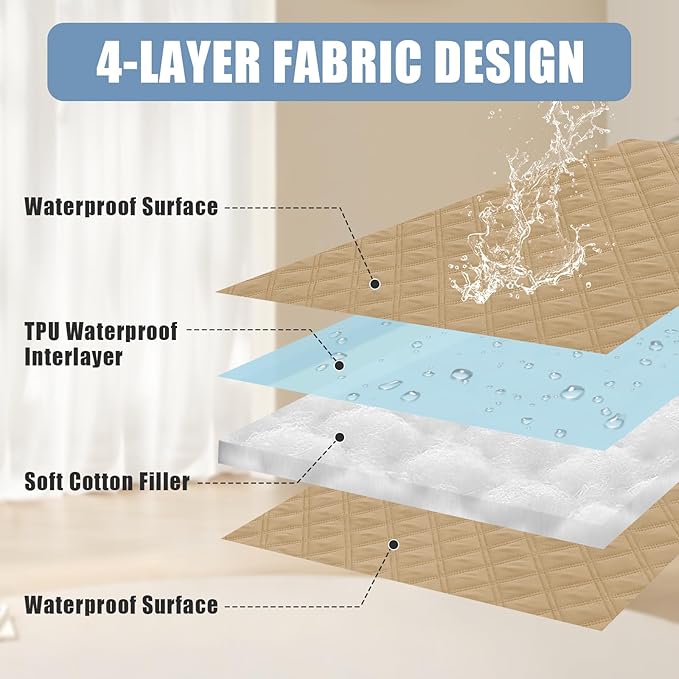 Smiry Waterproof Dog Bed Cover Pet Blanket, Soft Washable Dog Blanket for Furniture Bed Couch Sofa Reversible, Checkered (40"x70", Camel/Camel)