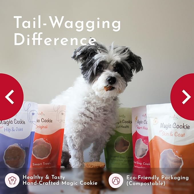 Pawco Dog Treats, Heart Health – Supports Heart Function & Vitality – Crunchy Dog Cookies with Peanut Butter, Apple & Taurine for Dogs – Functional & Healthy Rewards for Dogs – Magic Cookie – 8.8oz