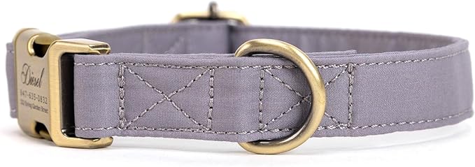 Personalized Dog Collar with Name and Phone Number Engraved,Adjustable Custom Puppy Collar,Organic Cotton Pet Collar for Small Medium Large Boy Girl Dogs