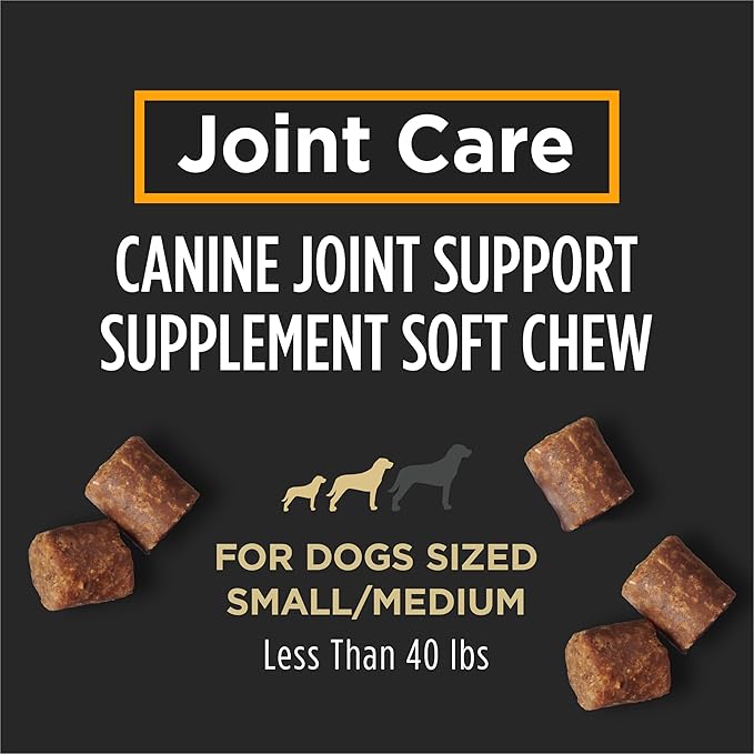 Purina Pro Plan Veterinary Small Breed Dog Joint Care Supplement with Glucosamine, Chondroitin, and Collagen to support Hip and Joint Health – 30ct Pouch