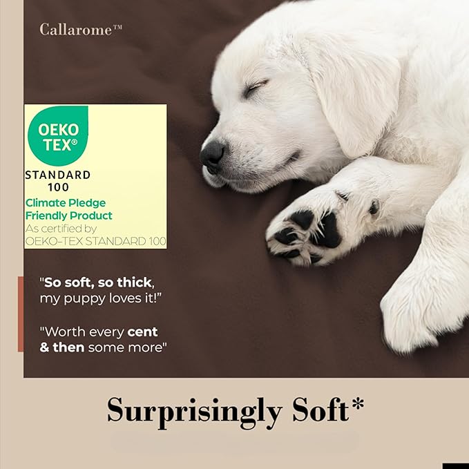 Waterproof Blanket for Bed or Couch – Soft and Leakproof Waterproof Throw Blanket, Water Proof & Stain Resistant Easy to Clean Throw Blanket Cover for Adults or Pets, Reversible Brown 60"x80"