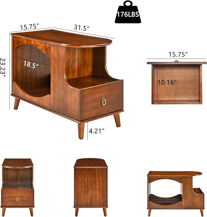 2-Set Pet Litter Box Enclosure, Hidden Litter Box Furniture with Storage Shelf, Indoor Cat House with 1 Drawer, Wooden Cat Washroom Modern Console, Pet Storage Cabinet