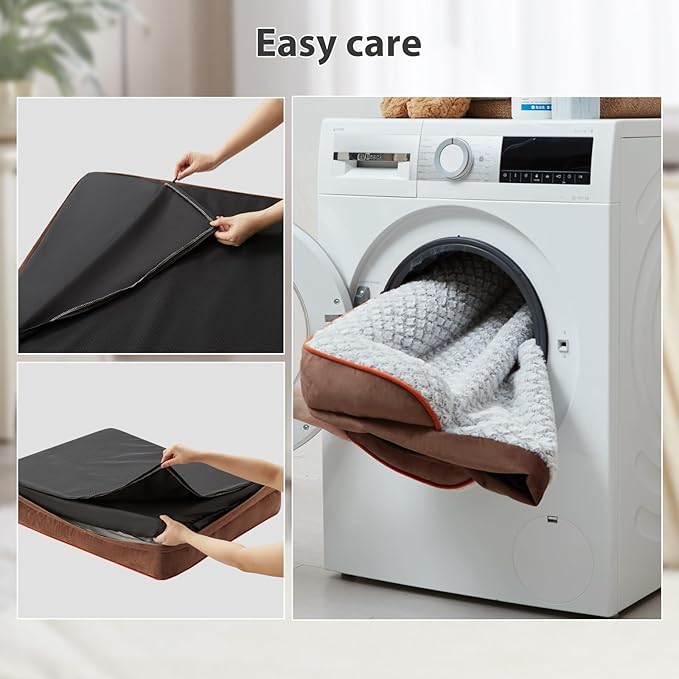 Orthopedic Dog Bed for Extra Large Dogs, Egg Crate Foam Bed for Extra Large Dogs, Equipped with Removable Waterproof Pillow Cover and Anti-Slip Bottom, Pet Bed