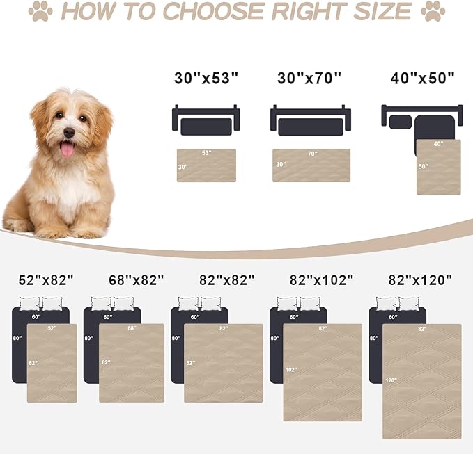 Smiry Waterproof Dog Bed Cover Blanket 30x70, Soft Reversible Pet Blanket, Washable Leakproof Cats Dogs Couch Cover for Sofa, Couch, Furniture, Lattice, Taupe/Beige