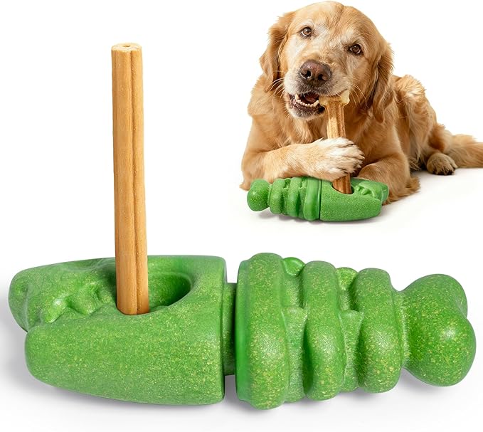 Bully Stick Holder for Dogs,Interactive Dog Toy to Keep Them Busy,Indestructible Dog Chew Toys,Dog Toys for Teeth Cleaning,Interactive Toys Puzzle for Indoor Outdoor Play
