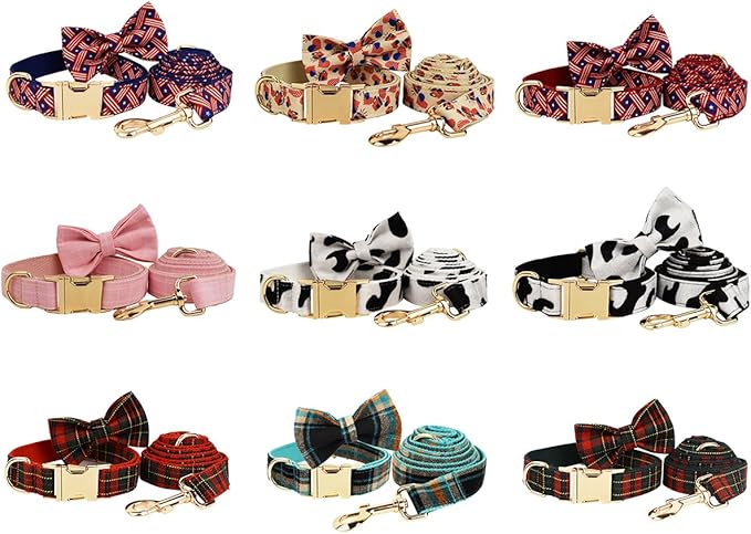 Custom Dog Collar with Metal Buckle - Pet Collars Personalized with Name and Phone Number (Christmas Style)