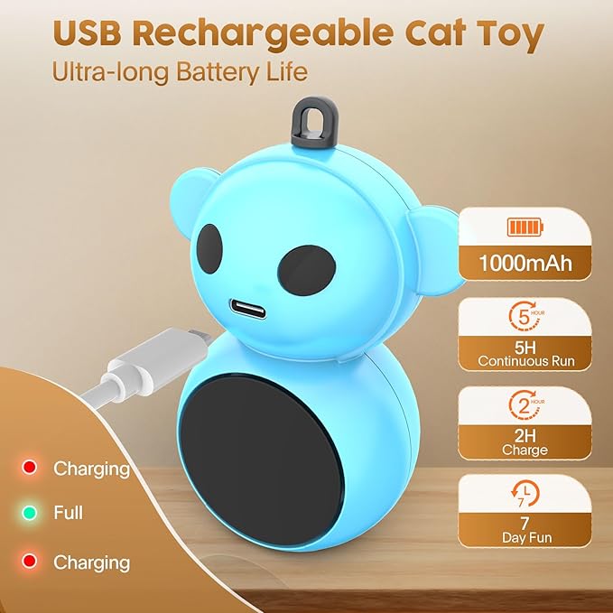Interactive Cat Toys for Indoor Cats: 2 in 1 Laser Pointer Cat Toy with Automatic Flying Bird & Mouse Wand, Smart Motion Mode Adjustable Speed, USB Rechargeable Safe for Bored Kittens and Adult Cats