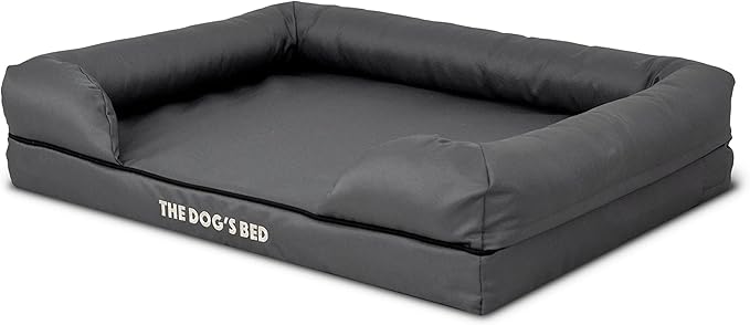 The Dog’s Bed Medium Oxford Grey, Memory Foam, Pain Relief: Arthritis, Hip & Elbow Dysplasia, Post Surgery, Lameness, Supportive, Calming, Waterproof Washable Cover, Veterinary Approved