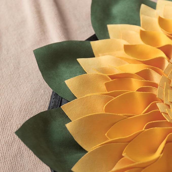 Snuffle Mat for Dogs Sunflower Interactive Puzzle Slow Feeder Dog Treat Mat for Boredom Training Stress Relief and Encourages Natural Foraging Skills Enrichment Toys to Keep Them Busy Yellow 20Inch