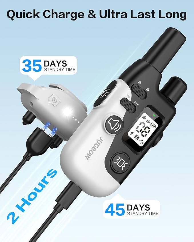 Jugbow Dog Training Collar - 4200FT Dog Collar with Remote for Small Medium Large Dogs, LED Light Electric Collar with Beep/Safe Static/Vibration Modes, IPX8 Waterproof Rechargeable E-Collar