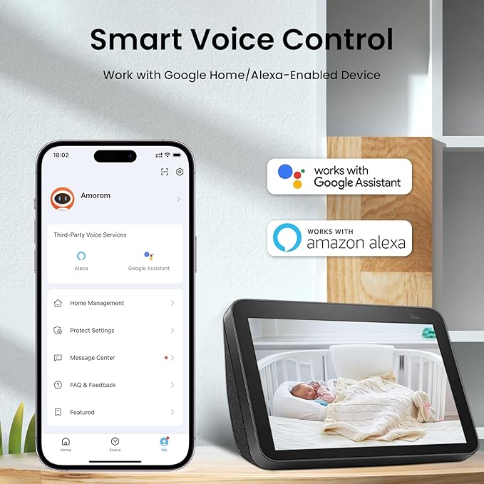 WiFi Indoor Camera for Home Security, 24/7 Recording Camera for Office/House/Apartment, Cloud & SD Card Storage, 2-Way Audio, Night Vision, AI Motion Detection, Alexa/Google Assistant Supported