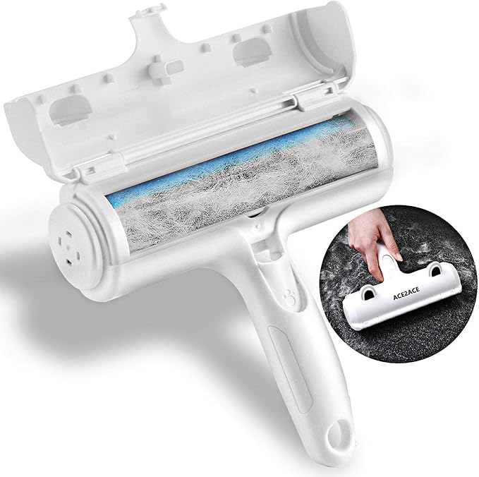 ACE2ACE Pet Hair Removal Tool, Reusable Lint Roller for Pet Hair, Self Clean Cat Hair Remover with Dust Bin, Dog Hair Remover for Couch, Furniture, Carpet, Sofa and Bedding