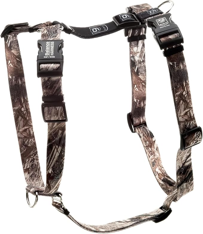 Blue-9 Buckle-Neck Balance Harness, Fully Customizable Fit No-Pull Harness, Ideal for Dog Training and Obedience, Made in The USA, Camo, Medium/Large
