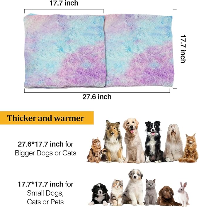 Pet Heating Pad, Indoor Waterproof Electric Heating Pad for Dogs Cats with Two Level Adjustable Temperature, Chew Resistant Cord, Detachable Cover -Large 27.5x17.7x0.5 (Color)