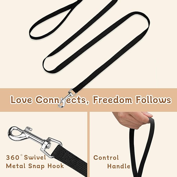 Small Dog Harness and Leash Set, Reflective Soft Breathable Mesh Vest, 3 Buckles, Adjustable Neck and Chest,Step in Dog Harness for Walking, Running, Training, Black, M