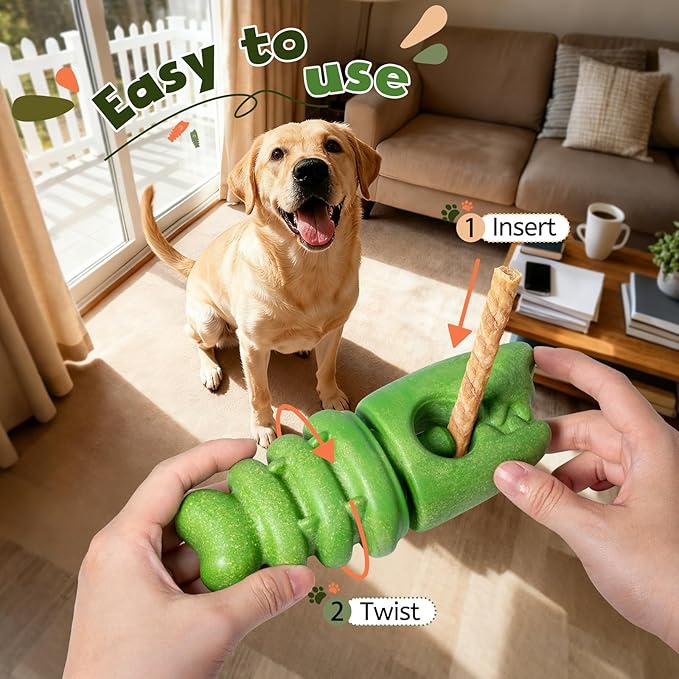 Bully Stick Holder for Dogs,Interactive Dog Toy to Keep Them Busy,Indestructible Dog Chew Toys,Dog Toys for Teeth Cleaning,Interactive Toys Puzzle for Indoor Outdoor Play