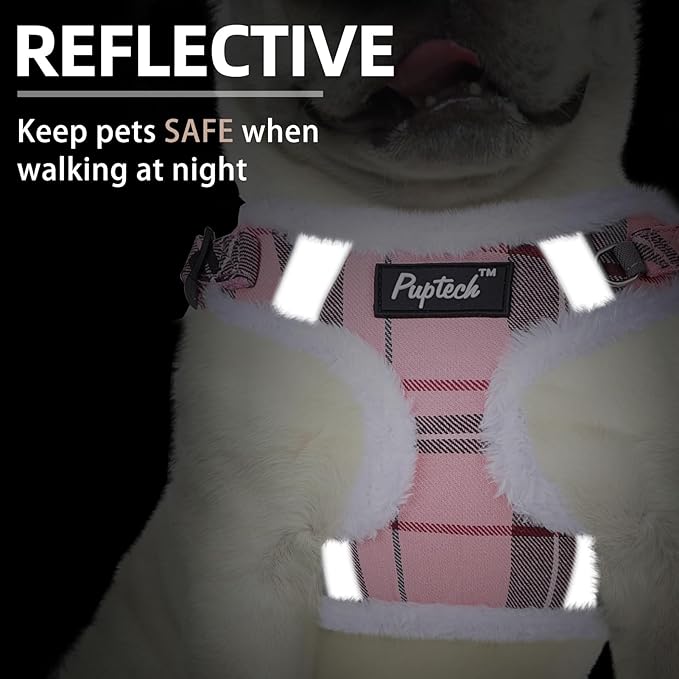 PUPTECK Dog Harness and Leash Set Medium Sized, Step in No Pull Adjustable Puppy Cat Harness Reflective Pet Vest