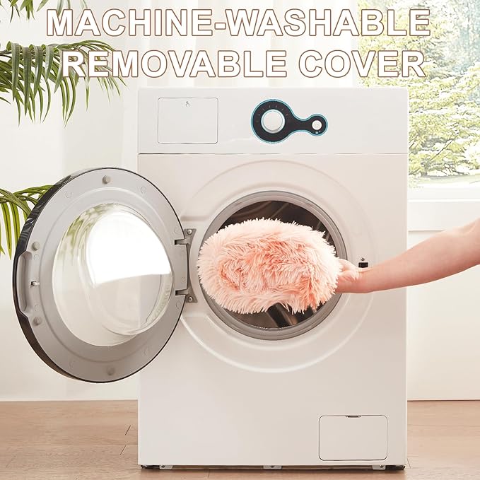 23 inches Donut Dog Bed for Small Dogs - Calming Washable Round Puppy Bed with Removable Cover, Fluffy Plush Pet Bed for Cats & Dogs, Fits up to 25 lbs Pets (Tie-dye Pink,Small)