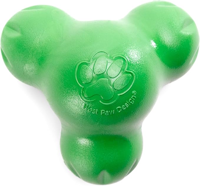 WEST PAW Tux Large Durable Dog Chew Toy and Treat Dispenser for Strong Chewers- Tough Interactive Design for Enrichment Training Play and Long Lasting Fun Made in USA Dishwasher Safe - Clover Green