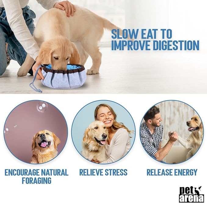 PET ARENA Snuffle Mat for Dogs - Adjustable Interactive Puzzle Toy for Large & Small Breed Slow Feeder for Mental Stimulation & Stress Relief Encourages Natural Foraging Ideal for Indoor & Outdoor Use