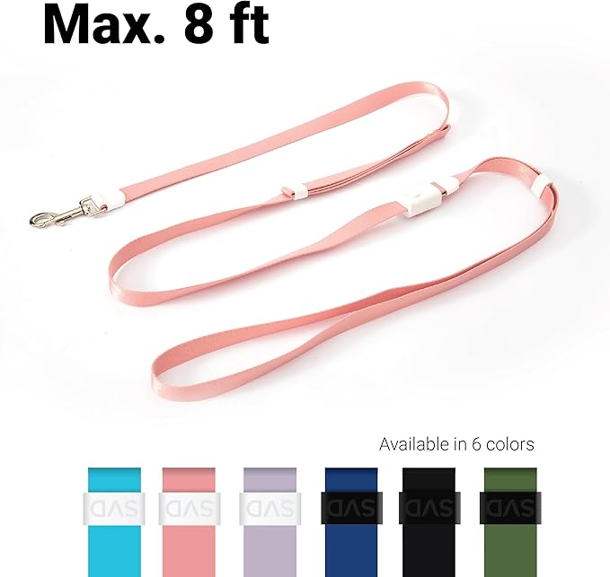 SVD.PET 4-in-1 Hands Free Dog Leash, Versatile Crossbody Dog Waist Leash with Easy Release Buckle, Adjustable Waist Fit for Walking, Jogging and Running Your Pet (Pink)