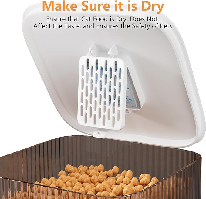 Automatic Cat Feeder, 5L Timed Dual Dog Food Dispenser with Dual Power Supply Programmable 1-15 Meals Control with Auto Pet Feeder for Cats and Dogs (Button)