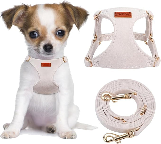 CHEDE No Pull Puppy Harness and Multifunction Dog Leash Set- 8 Colors Soft Adjustable No Choke Escape Proof Cute,Lightweight Pet Vest Harness for Small and Medium Dog…