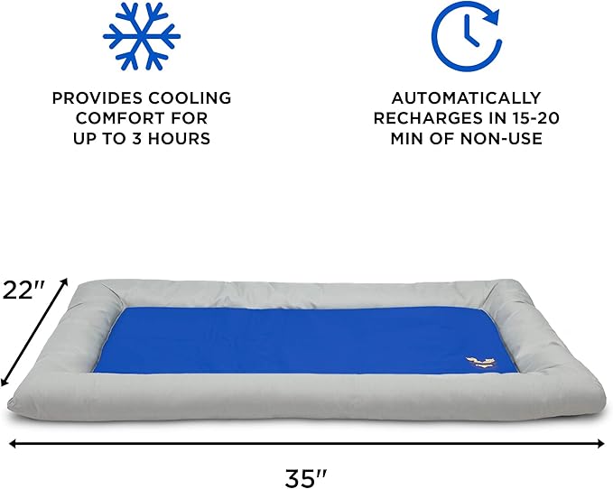 Arf Pets Dog Self Cooling Bed Pet Bed – Solid Gel Based Self Cooling Mat for Pets, Includes a Foam Based Bolster Bed for Extra Comfort