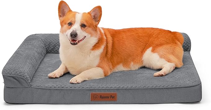 Orthopedic Dog Beds for Large Dogs, Memory Foam Dog Beds Large Sized Dogs, Washable Removable Cover, Nonskid Bottom, Waterproof, for Indoor, Outdoor, Crate ＆ Car Use, 36x27x6 Inches, Dark Grey