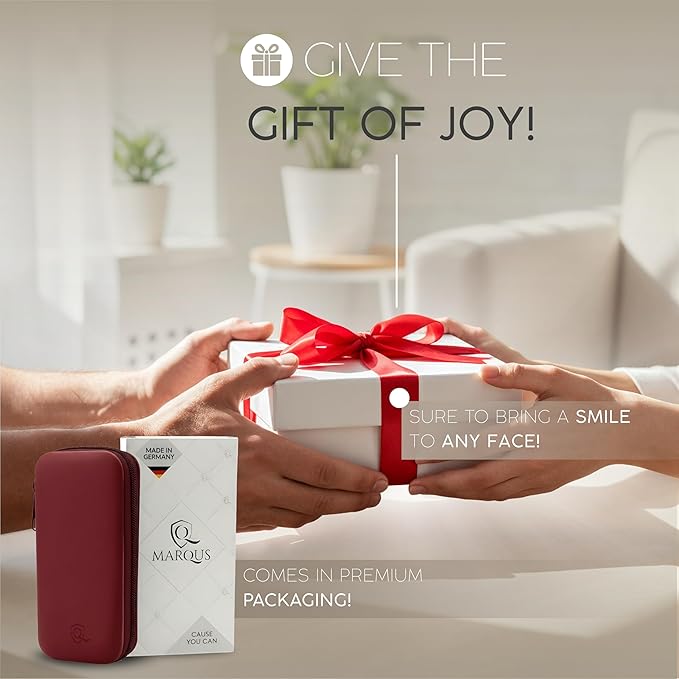 Manicure Set Solingen Made in Germany - 7 Piece Exclusive Finger & Toe Nail Clippers Kit for Women and Men in Real Leather Case, Color Red