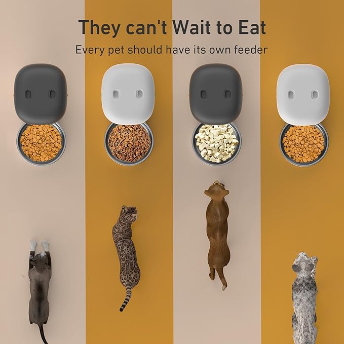 2025 Upgraded Automatic Cat Feeder - 4L Timed Auto Pet Feeder for Cat and Dog with Dry Food Dispenser, 180-day Battery Life, 1-6 Meals Per Day, 1-16 Portion, Desiccant Bag Keeps Food Fresh