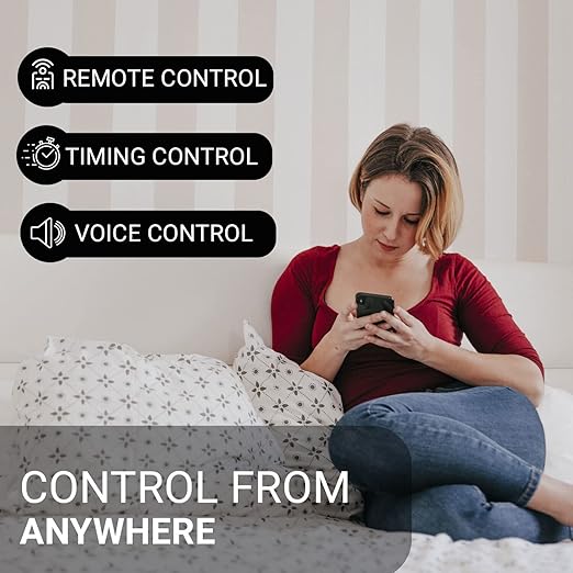 4 Pack Smart Home Wi-Fi Plugs - Alexa & Google Home Compatible, White, Toggle Switch, Automatic Operation