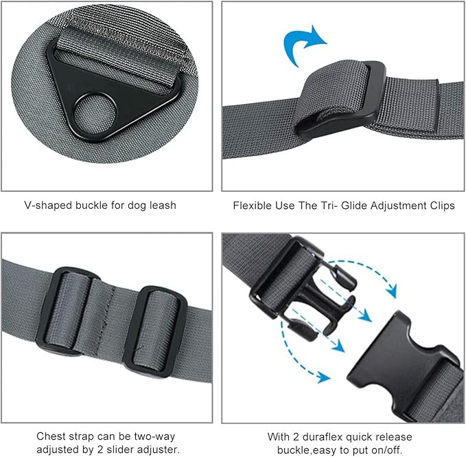 EXCELLENT ELITE SPANKER Tactical Dog Vest Training Military Patrol Service Dog Harness Easy Control Adjustable No-Pull Nylon Pet Harness with Handle for Small Medium Large Dogs(Grey-XL)