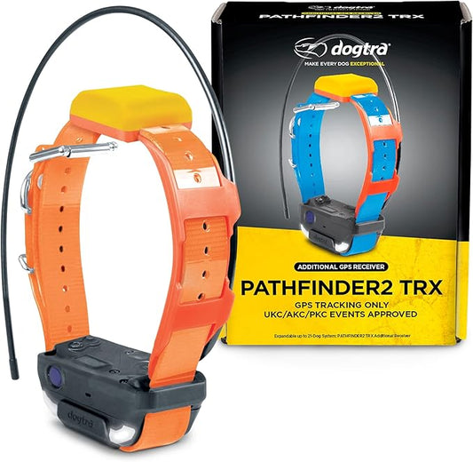 Dogtra Pathfinder 2 TRX Additional Receiver Only Dog GPS Tracker LED Light Blue Collar SmartWatch Compatible Rechargeable Waterproof Free Offline Maps No Monthly Subscription Fee Smartphone Required