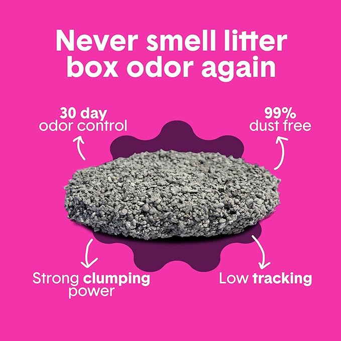 Boxie Glo Clumping Clay 30 Day Odor Control Cat Litter, 99.9% Dust-Free, Low Tracking, UV Light Attractant, 40 lb
