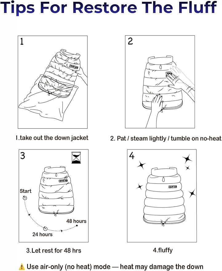 SPACE LION Dog Puffer Jacket, Down Winter Coat, Durable Outdoor Coat for Cold and Windy Conditions, Lightweight & Adjustable Fit Coats for Small Dogs, (Red, Size10/S)