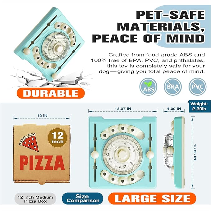 KADTC U.S. Brand & Design -2 Levels of Challenge - Spinning Dog Puzzle Toy for Small/Medium/Large Dogs Puzzles Feeder Treat Slow Dispenser Puppy Food Feeding Enrichment Toys Christmas & New Year Gift