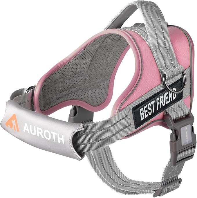 AUROTH Dog Harness No Pull Soft Padded Service Dog Vest, No Choke, Easy On Pet Vest with Handle, Adjustable Reflective Dog Harness for Small, Medium and Large Dogs, Easy Walking and Training