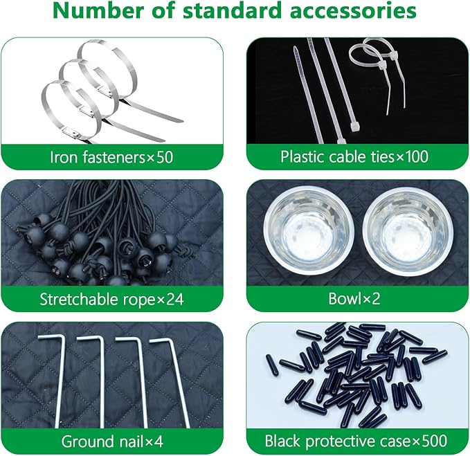 Outdoor Dog Kennel with Bowls 10x10 FT, Heavy Duty Large Outside Dog Enclosure with UV-Resistant Waterproof Sun-Proof Cover, Double Security Locks for Backyard Farm Ranch