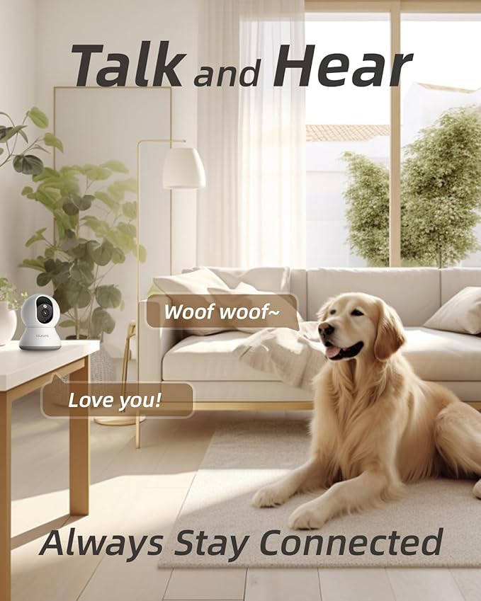 blurams Pet Camera 2K, Dog Camera with Phone App, 360° PTZ Indoor Cameras for Home Security Indoor, Color Night Vision, 2-Way Talk, Motion Detection&Tracking, Cloud&SD