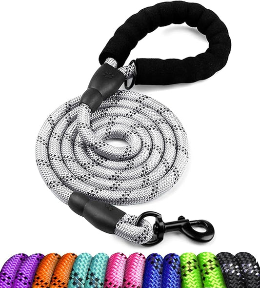 COOYOO Dog Leash 5/6 FT with Comfortable Padded Handle and Highly Reflective Threads for Small Medium and Large Dogs