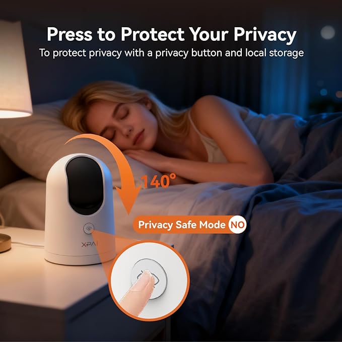 4K Security Camera,Industry's First with Built-in Storage No Monthly Fees,Indoor Camera Wireless,Baby/Pet/Dog Camera with Phone APP,360° Pan-Tilt Wireless Indoor Cam,Cry Detection,2-Way Audio